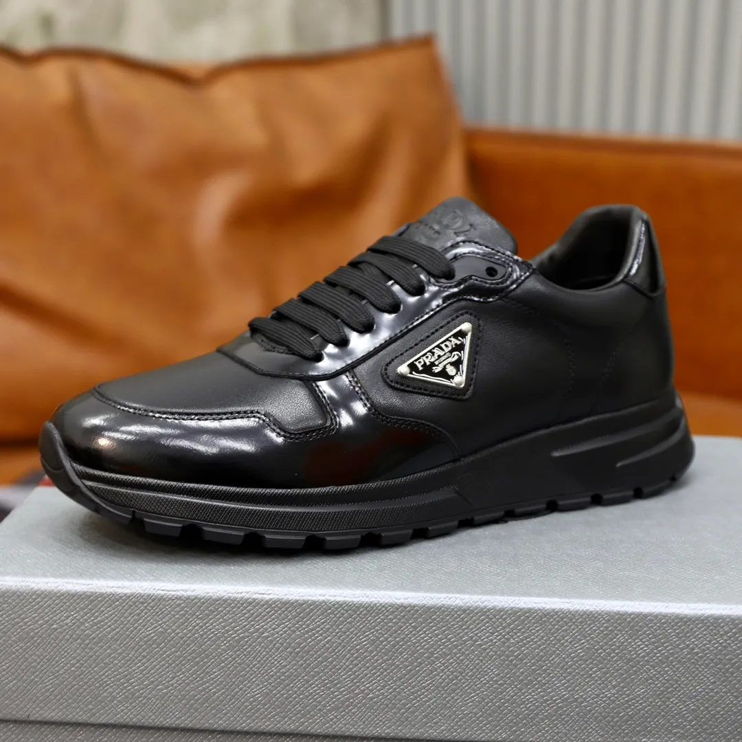 Men's shoes 💰600💰🙅‍♂️🙅‍♂️🙅‍♂️ [PRADA] Prada - High-end quality original order - Upper: Nappa calfskin, tumbled calfskin spliced stretch cloth surface, tongue high frequency brand logo - Lining: water-dyed cowhide - Outsole: ultra-light TPU foam rubber; two-color molded outsole -Ultra-high quality control and fine workmanship: outstanding (high-end, extravagance, grade) -Size: 38-44 (45 can be customized)